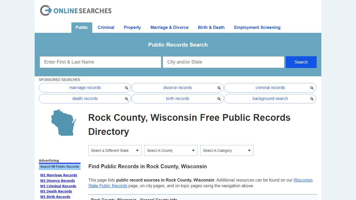 Rock County, Wisconsin Public Records Directory