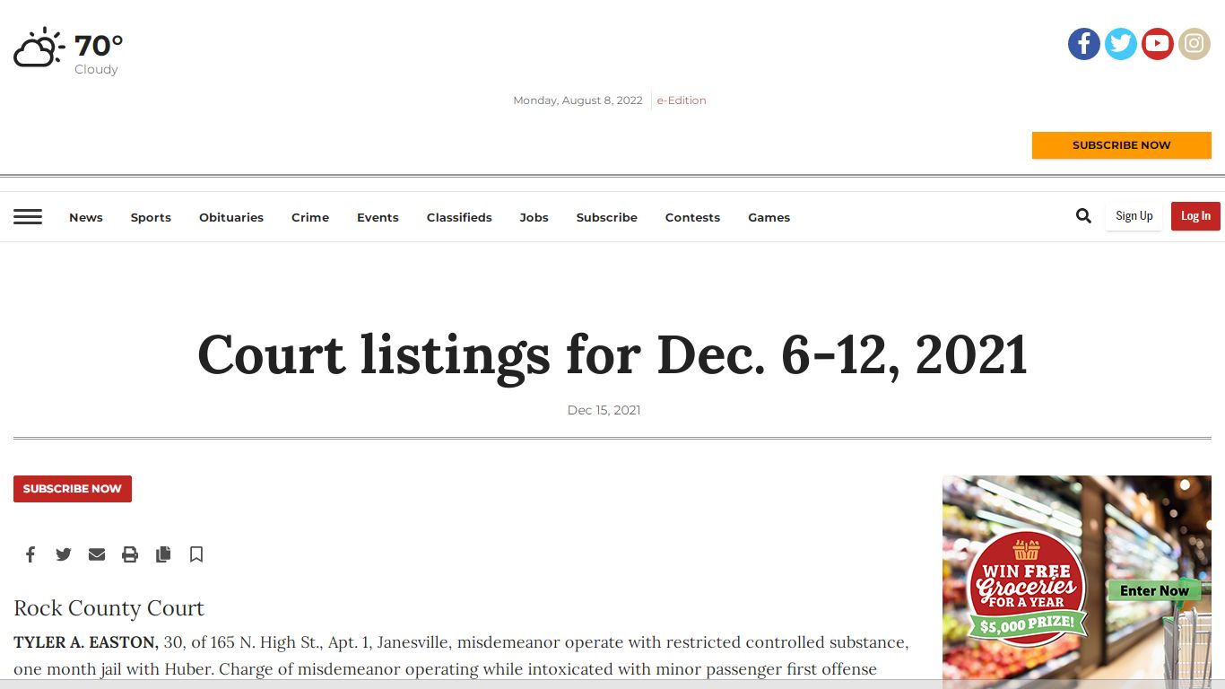 Court listings for Dec. 6-12, 2021 | Public Record ...